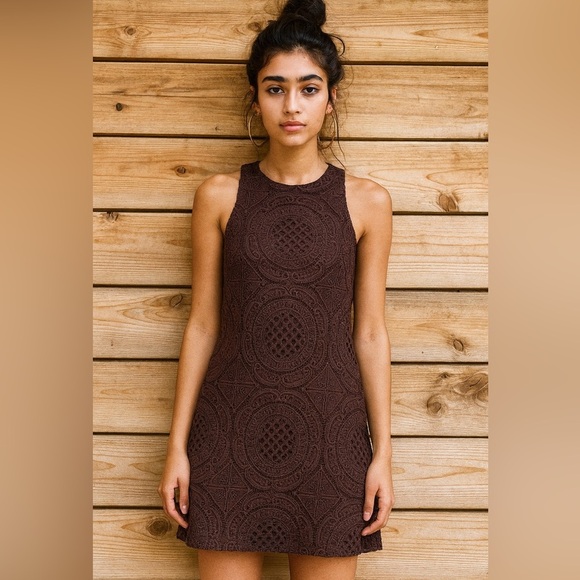 Aeropostle juniors size medium purple lace overlay sleeveless dress. - Picture 1 of 3